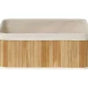 Corbeille Rectangle 40X28X16Cm Bambou Tissu Lin
