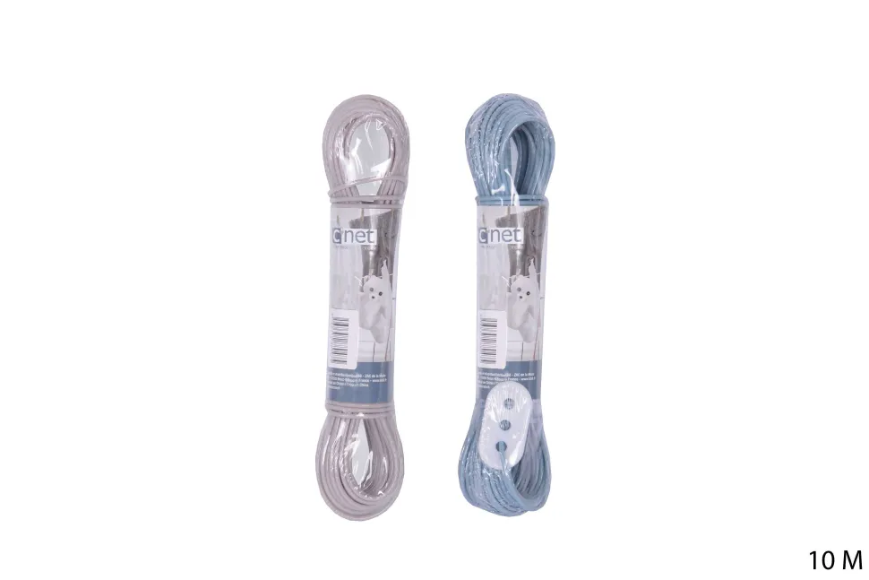 Corde A Linge 10M Fil Metal Grege Et Bleu