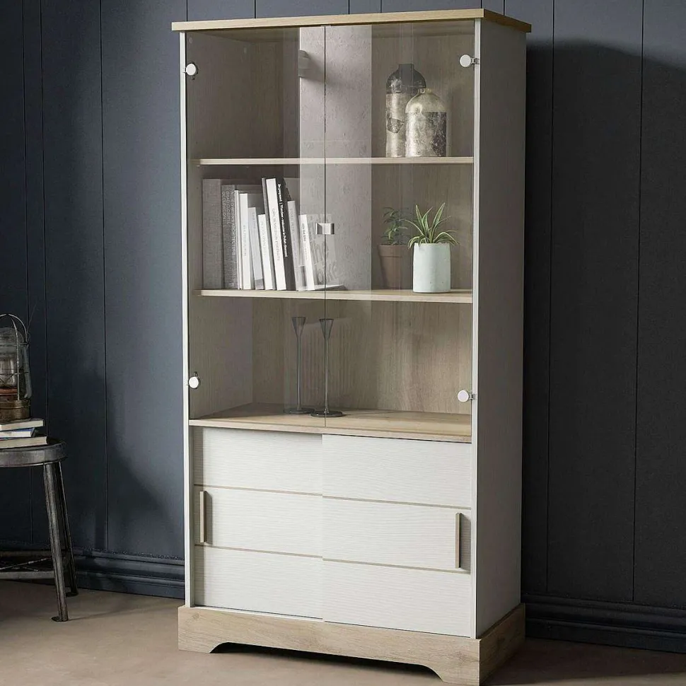 Cottage Vitrine 2 Portes Coul. 2 Portes Vitrees