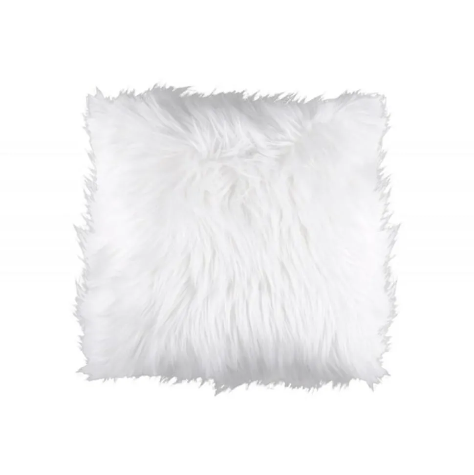 maxibazar Coussin Blanc Fourrure