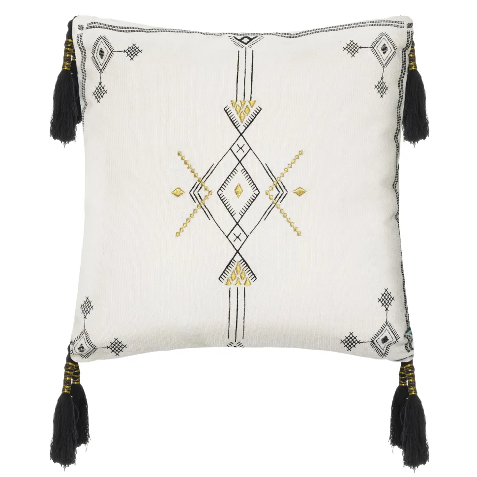 maxibazar Coussin Coton Brode Oasis 40X40Cm