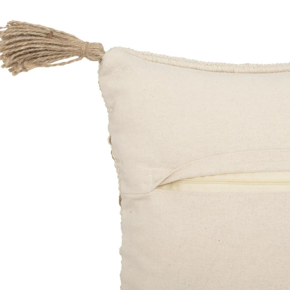 maxibazar Coussin Coton Jute Botanic Ivoire 40X40Cm