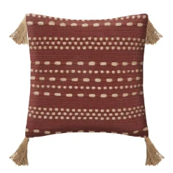 maxibazar Coussin Coton Jute Botanic Terracotta 40X40Cm