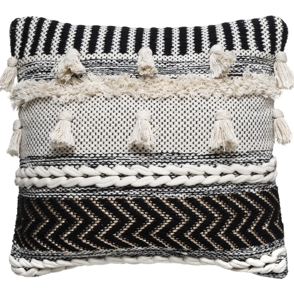 Atmosphera Coussin 3D Lurex Blanc Et Noir 45X45Cm