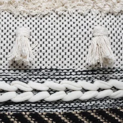 Atmosphera Coussin 3D Lurex Blanc Et Noir 45X45Cm