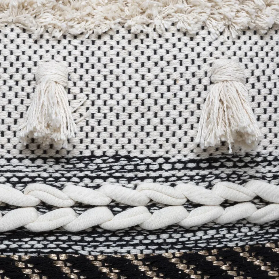 Atmosphera Coussin 3D Lurex Blanc Et Noir 45X45Cm