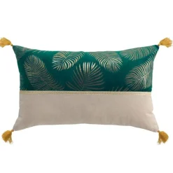 maxibazar Coussin Dehoussable Sabaly 30X50 Cm Coton Et Velours Or