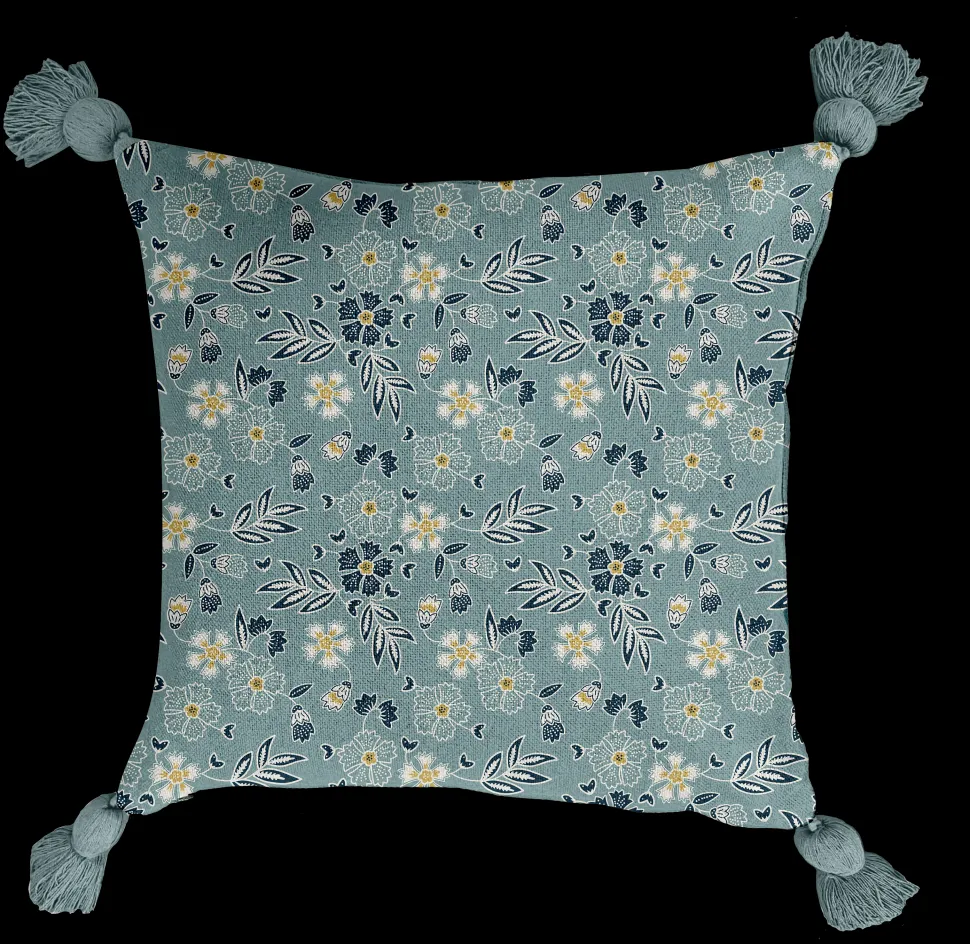 maxibazar Coussin Dehoussable 40X40Cm Ponpoms