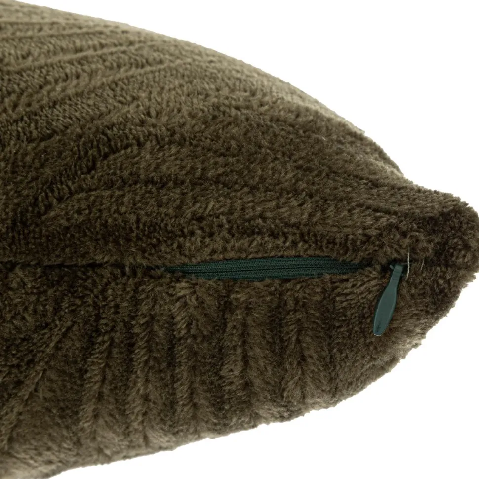 maxibazar Coussin Flanel Brush Zoa Kaki 40X40Cm