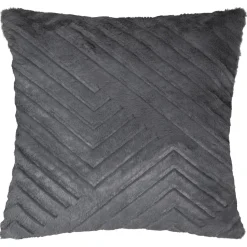 Atmosphera Coussin Fourrure 3D Geometrique Gris 45X45Cm