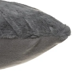 Atmosphera Coussin Fourrure 3D Geometrique Gris 45X45Cm