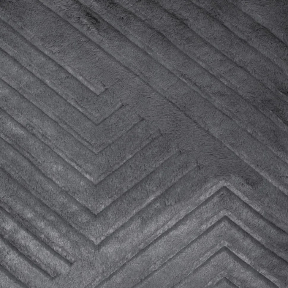 Atmosphera Coussin Fourrure 3D Geometrique Gris 45X45Cm