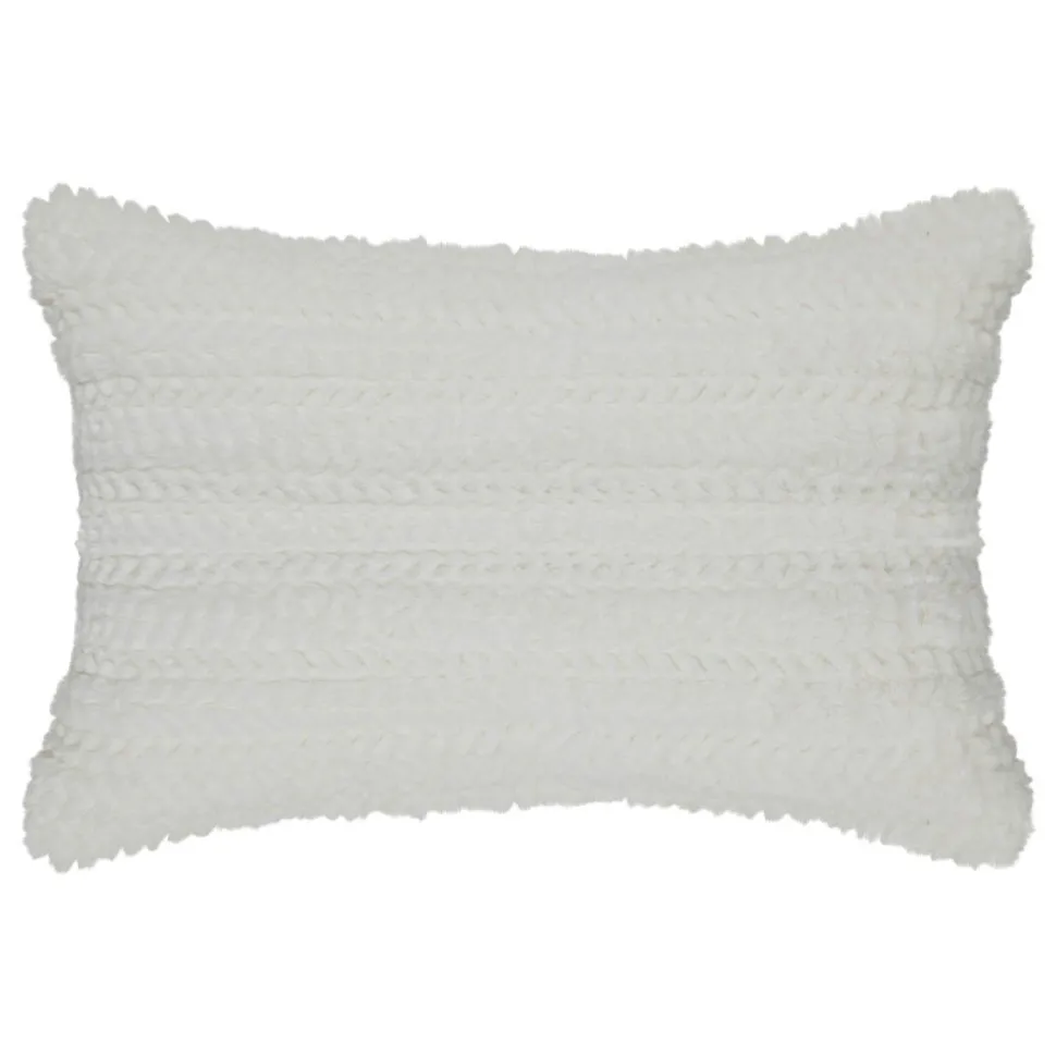 maxibazar Coussin Fourrure Jacquard Liani Ivoire 38X58Cm
