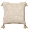 maxibazar Coussin Motif Brode Night Ivoire 40X40Cm