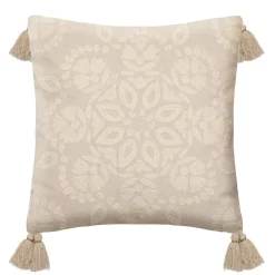 maxibazar Coussin Motif Brode Night Ivoire 40X40Cm