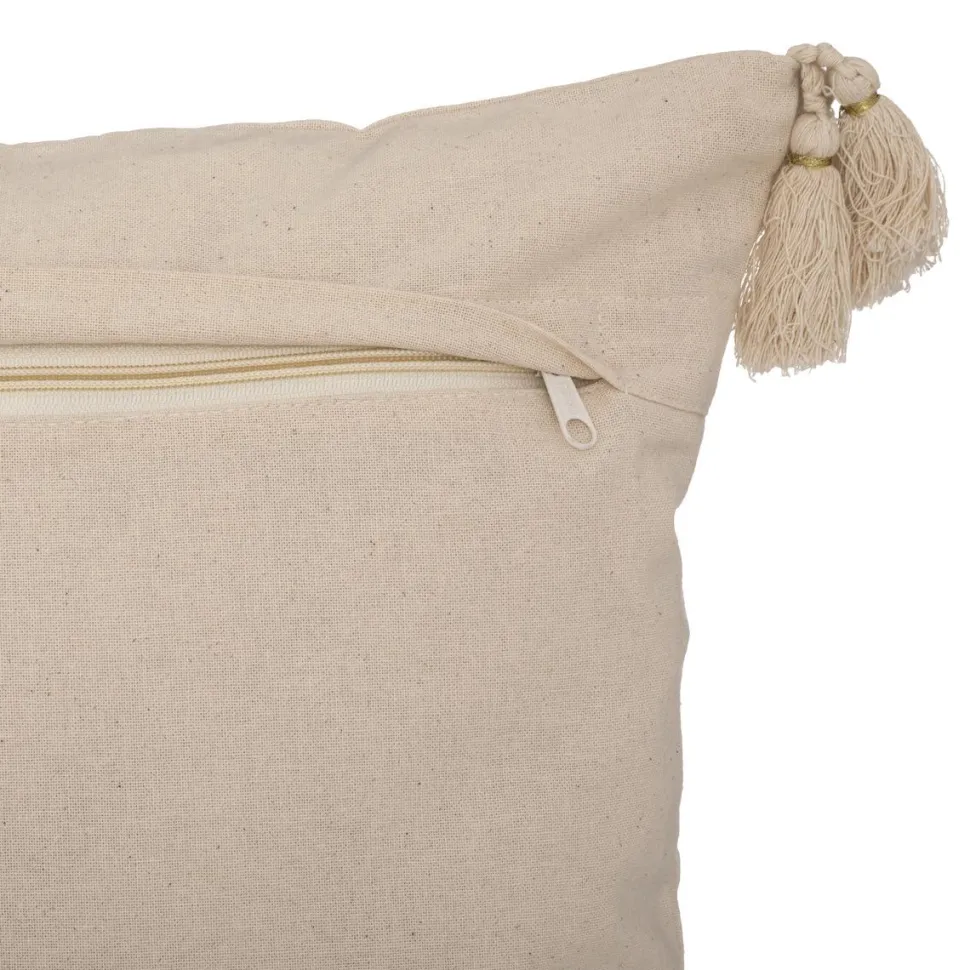 maxibazar Coussin Motif Brode Night Ivoire 40X40Cm