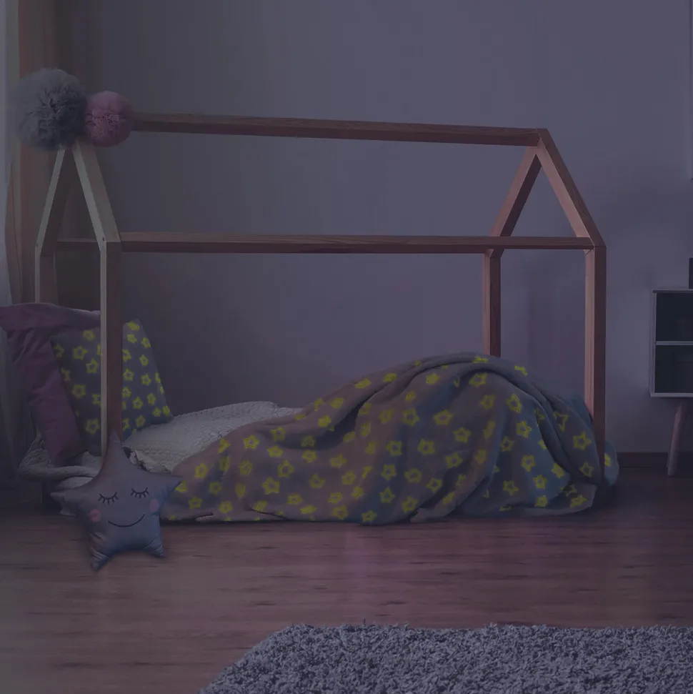 maxibazar Coussin Phosphorescent Etoile Blanc 40X40Cm