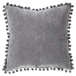 Atmosphera Coussin Pompons Gris Fonce 40X40Cm