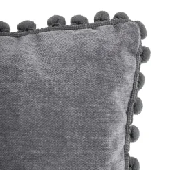 Atmosphera Coussin Pompons Gris Fonce 40X40Cm