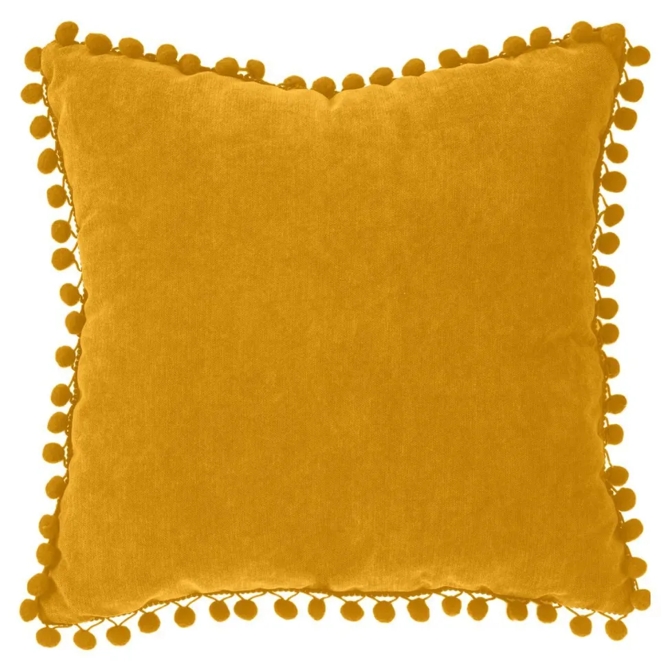 Atmosphera Coussin Pompons Ocre 40X40Cm