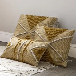 Atmosphera Coussin Sol Recycle Row Ocre 48X48Cm