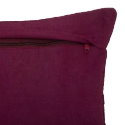 maxibazar Coussin Velours Brode Night Rouge 30X50Cm