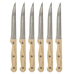 Couteau A Steak Bois X6 Pièces