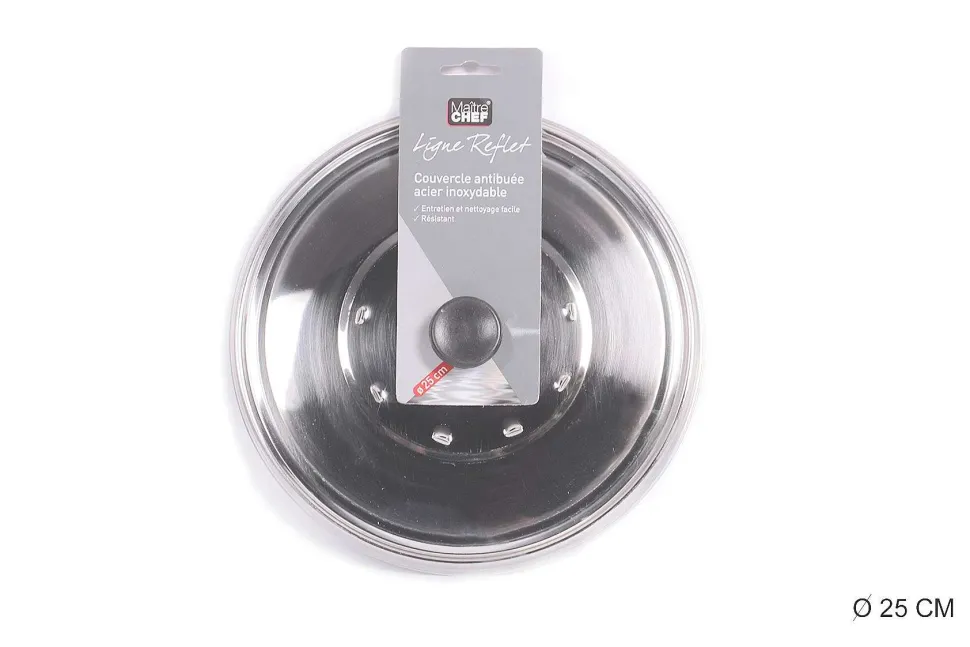Couvercle Anti Buee Inox 25Cm