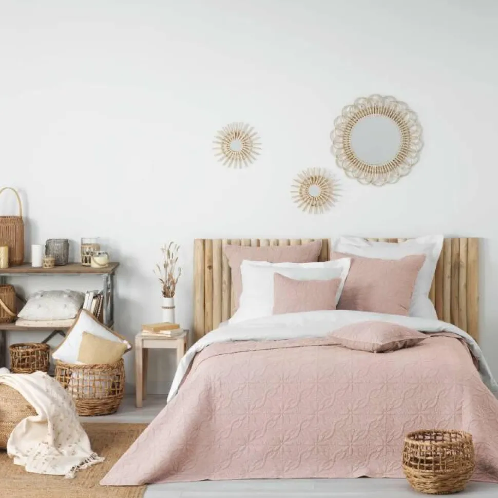 maxibazar Couvre Lit 2 Pers 220 X 240 Cm Florette Rose