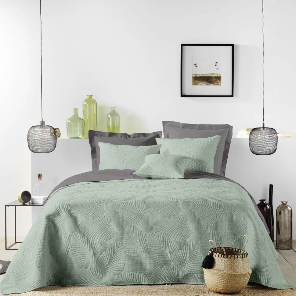 maxibazar Couvre Lit 2 Personnes Matelasse 220X240Cm Colombine Sauge