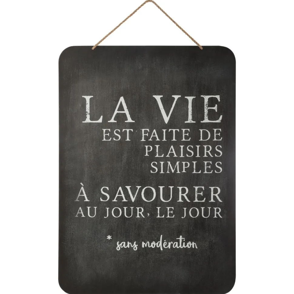 Atmosphera Deco Metal Ardoise Corde 44X61Cm