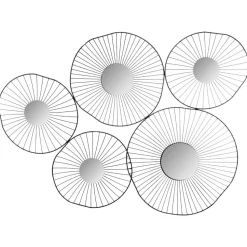 Atmosphera Deco Murale Metal 5 Miroirs Noir