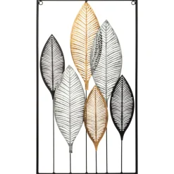Atmosphera Deco Murale Metal Feuilles 37X65Cm
