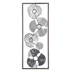 Atmosphera Deco Murale Metal Fleur Argent 25X61Cm