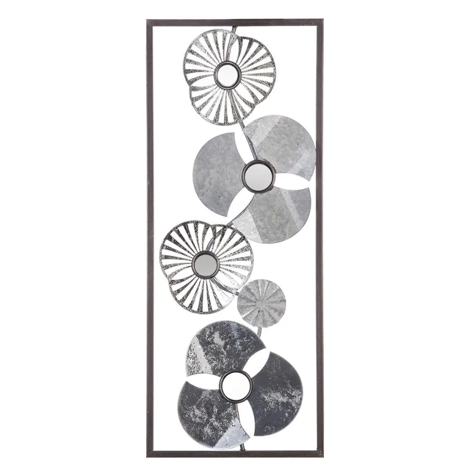 Atmosphera Deco Murale Metal Fleur Argent 25X61Cm