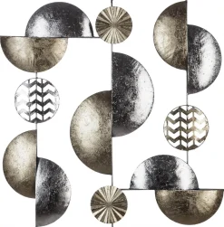 Atmosphera Deco Murale Metal Or Et Argent 50X50Cm