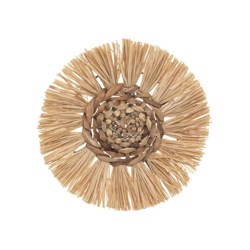 maxibazar Deco Murale Raphia X3 Pieces 25Cm 30Cm 36Cm