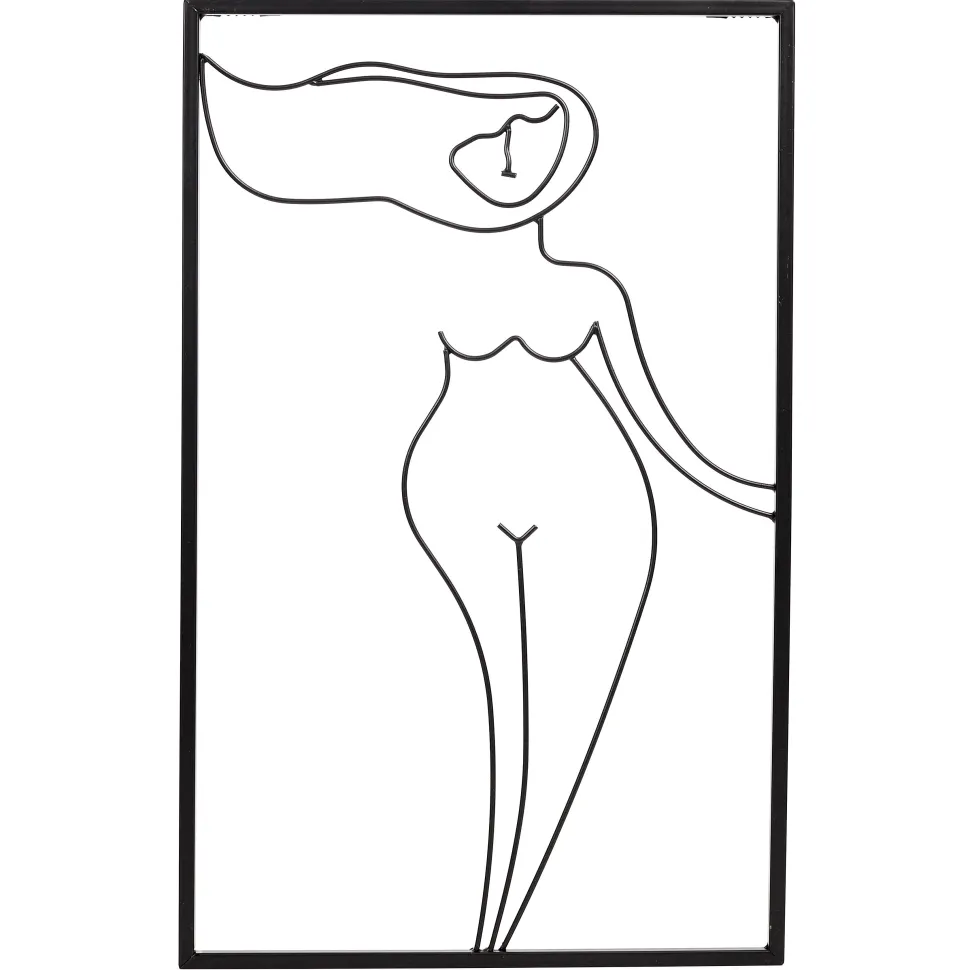 maxibazar Decoration Murale Filaire Noire Silhouette 30X48Cm