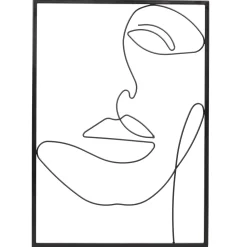 maxibazar Decoration Murale Filaire Noire Visage 32X45Cm