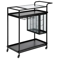 Desserte Metal Verre Noam Noir