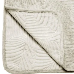 Atmosphera Dessus Lit Velours Feuille Ivoire 240X260Cm