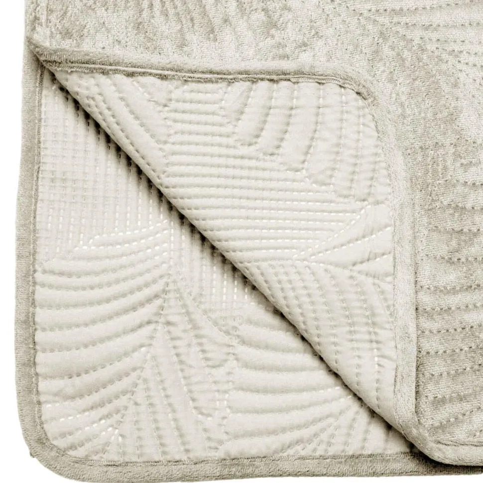 Atmosphera Dessus Lit Velours Feuille Ivoire 240X260Cm