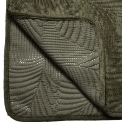 Atmosphera Dessus Lit Velours Feuille Kaki 240X260Cm