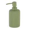 Distributeur A Savon Arrondi Strie Polyresine 230Ml Kaki