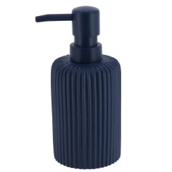 Distributeur A Savon Arrondi Strie 230Ml Bleu Marine