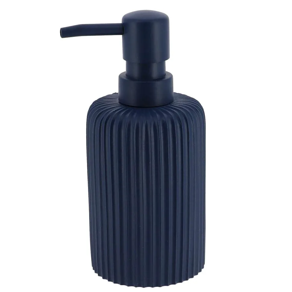 Distributeur A Savon Arrondi Strie 230Ml Bleu Marine
