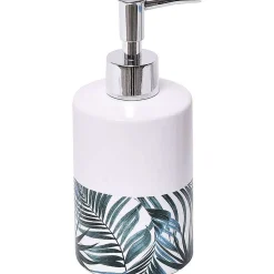 Distributeur A Savon Dolomite Rond Imprime Tropicale