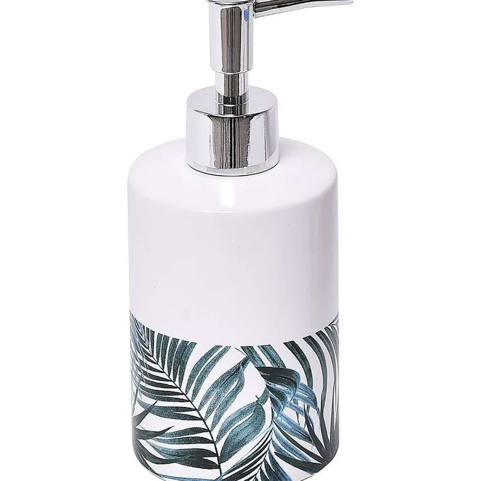 Distributeur A Savon Dolomite Rond Imprime Tropicale