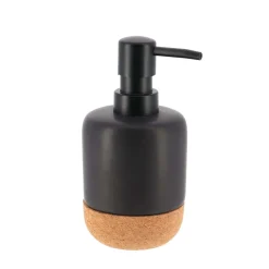Distributeur A Savon Dolomite Rond Et Liege 275Ml Noir Liege