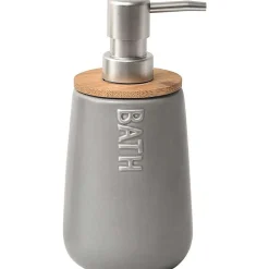 Distributeur A Savon Dolomite Rond Bath Gris Bambou